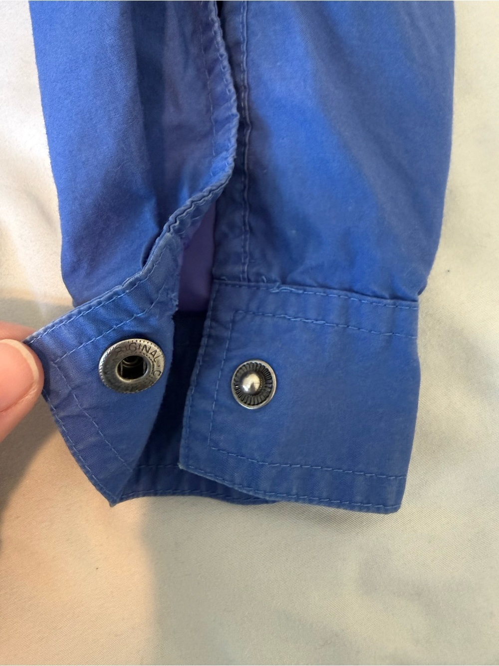 Vintage Mark Scot 100% Cotton Windbreaker Soft Blue Zip Jacket Women’s XL- M fit - Picture 16 of 16